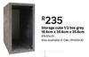 Storage Cube 1/2 Box Grey 18.6cm x 35.6cm x 35.6cm