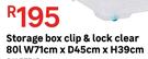Storage Box 80L Clip & Lock Clear W71cm x D45cm x H39cm