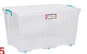 Storage Box 80L Clip & Lock Clear W71cm x D45cm x H39cm