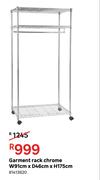 Garment Rack Chrome W91cm x D46cm x H175cm