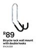 Bicycle Rack Wall Mount With Double Hooks