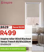 Inspire Roller Blind Blackout Venus Trench 85/81 x 220cm 81499459  
