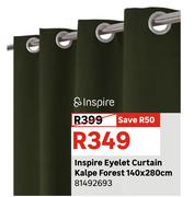 Inspire Eyelet Curtain Kalpe Forest 140 x 280cm 81492693
