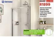 Sensea Essential Shower Door Pivot Chrome With Clear Glass 80 x 185cm 81462260
