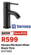 Sensea Mia Basin Mixer Black 17cm 81471065