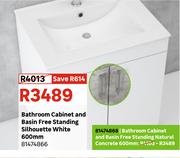 Bathroom Cabinet & Basin Free Standing Natural Concrete 600mm 81474868
