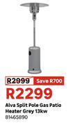 Alva Split Pole Gas Patio Heater Grey 13KW 81465890