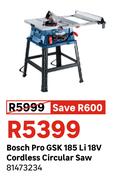 Bosch Pro GSK 185 Li 18V Cordless Circular Saw 81473234