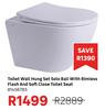 Toilet Wall Hung Set Solo Bali With Rimless Flash & Soft Close Toilet Seat 81456785