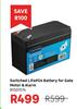 Switched LifePO4 Battery For Gate Motor & Alarm 81501574   
