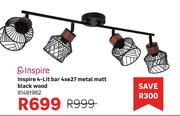 Inspire 4-Lit Bar 4xe27 (Metal Matt Black Wood) 81481982
