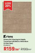 Artens PVC Flooring Art Medio Travertino 81488052 L60.69cm x W30.48cm-Per m²