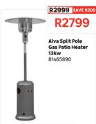 Alva Split Pole Gas Patio Heater 13Kw