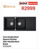 Delinia Cerus Double Bowl Square Kitchen Sink 116 x 50 x 19cm Black 81500091
