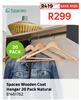 Spaceo Wooden Coat Hanger 20 Pack Natural 81461762