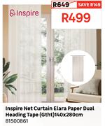 Inspire Net Curtain Elara Paper Dual Heading Tape (Gtht) 140 x 280cm 81500861