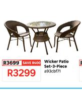 Wicker Patio Set 3 Piece a93cbf71