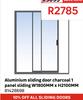 Aluminium Sliding Door Charcoal 1 Panel  Sliding W1800mm X H2100mm 81428698