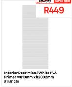 Interior Door Miami White PVA Primer W813mm X H 2032mm 81491210