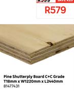 Pine Shutterply Board C+C Grade T18mm X W 1220mm X L2440mm 81477431