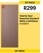 Interior Door Masonite Standard W813 x H2032mm 81498801