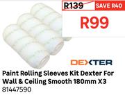 Dexter Paint Rolling Sleeves Kit Dexter For Wall & Ceiling Smooth 180mm X 3 81447590