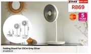 Equation Folding Stand Fan 33cm Grey Silver 81480633