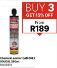 Soudal Chemical Anchor CA1400EX 280ml 81455851 (Priced From)