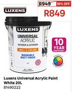 Luxens Universal Acrylic Paint (White) 81490222-20Ltr