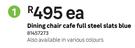 Cafe Dining Chair Full Steel Slats Blue 81457273-Each