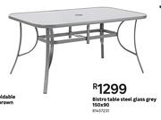 Bistro Steel Glass Table Grey 150 x 90 81457231