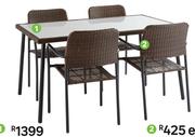 Naterial Dining Armchair Zena Fix Dark Brown Wicker & Steel 81457201-Each 