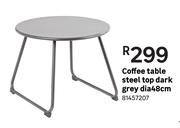 Steel Top Coffee Table Dark Grey Dia 48cm 81457207