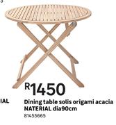 Naterial Dining Table Solis Origami Acacia Dia 90cm 81455665