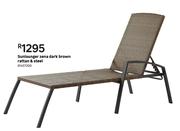 Sunlounger Zena Dark Brown Rattan & Steel
