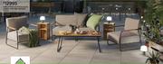 Coffee Set Fima Aluminium Acacia 4 Seater With Table Light Grey 81457296