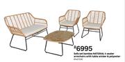 Naterial Sofa Set Bamboo 4 Seater Armchairs With Table Wicker & Polyester 81457338