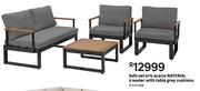 Naterial Sofa Set Oris Acacia 4 Seater With Table Grey Cushions 81455368