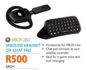 Xbox 360 Wireless Headset or Chat Pad