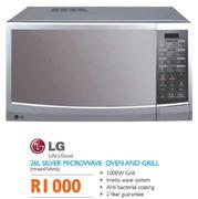 LG 26L Silver Microwave Oven and Grill (MH6647SRWS)