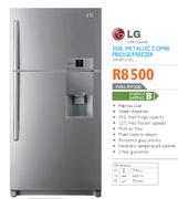 LG 550L Metallic Combi Fridge/Freezer (GR-B712YLP)