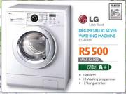 LG 8kg Metallic Silver Washing Machine (F1222TDS)
