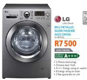 LG 8KG Metallic Silver Washer and Dryer (F1480YDS)