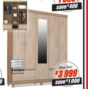 Golden Wardrobe With Mirror Door L1500mm x W470mm x H2010mm