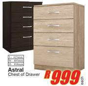 Astral Chest Of Drawer L625mm x W405mm x H858mm Each