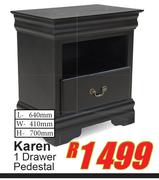 Karen 1 Drawer Pedestal L640mm x W410mm x H700mm