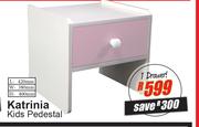 Katrinia 1 Drawer Kids Pedestal L420mm x W380mm x H400mm