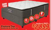 Mega Pedic Double Or Queen Posture Top Mattress & Base Set