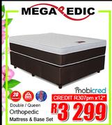 Megapedia Double/Queen Orthopedic mattress & Base Set