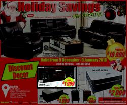 Discount Decor : Holiday Savings (5 Dec - 9 Jan 2017), page 1